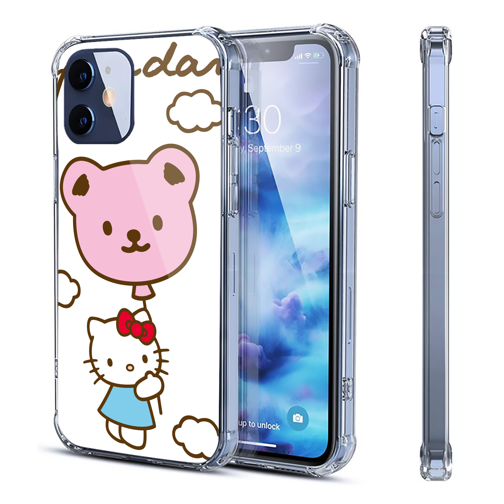 （画像用） Hello Kitty ハローキティ 【iPhone 12シリーズ対応】透明スマホケース（クリアソフトケース）